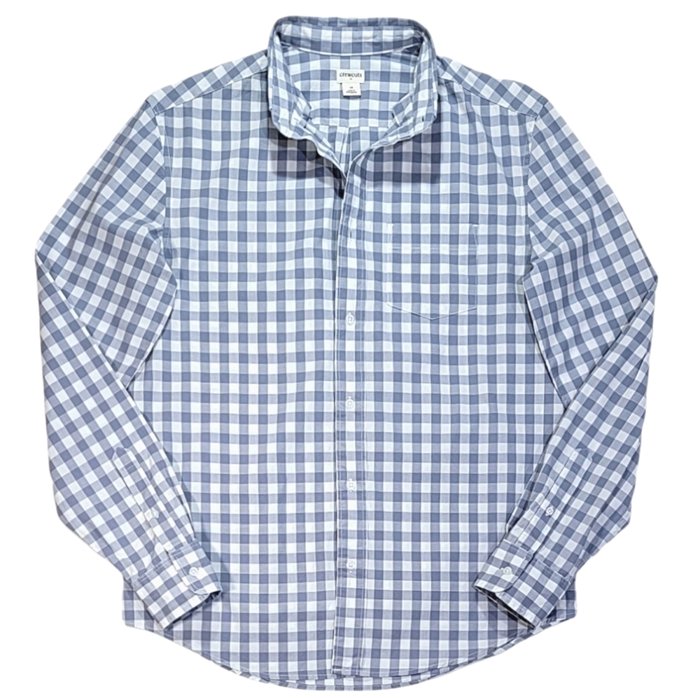 J. Crew Factory Long-Sleeve Button Down Flex Patterned Washed Shirt • Boys' (16)
